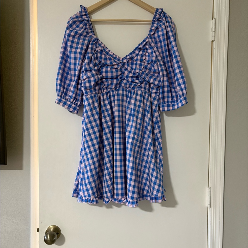 Buddy Love Blue and Pink Gingham Mini Dress